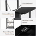 thumbnail image 2 of Topcobe Folding Writing Office Desk with Storage Shelves, Desks for Bedrooms, Ideal for Working and Studying, Black, 2 of 8