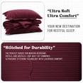 thumbnail image 5 of Ameha 3 Piece Quilt Set Chevron Embossed Bedspread Reversible Ultrasoft Microfiber Adult Bedding Burgundy Color King, 5 of 9