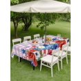 thumbnail image 4 of Outdoor Tablecloth with Umbrella Hole for Patio/Picnic/Party/Camping, 4th of July Waterproof Table Cloth Rectangle Table Cover Washable, Independence Day Floral Checkered Stars (60"x 120"), 4 of 9