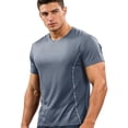 thumbnail image 4 of UVEASISHA Mens Big and Tall Quick Dry Workout Shirts Performance Short Sleeve Athletic Top Color Block Casual Gym Running Tshirt for Sports Training Gray 5XL, 4 of 9