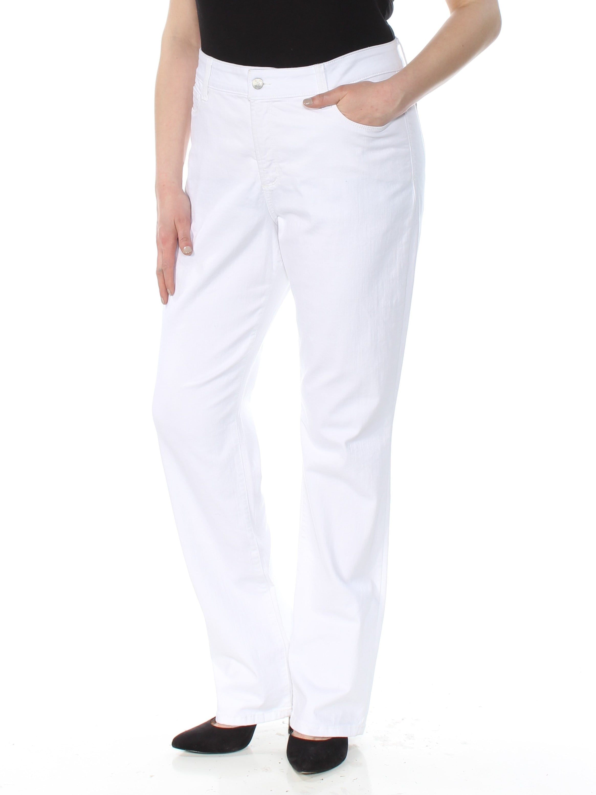nydj white straight leg jeans