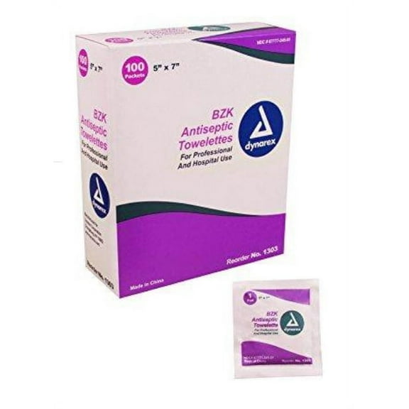 dynarex bzk antiseptic towelettes - bulk, 1,000/cs