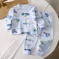 thumbnail image 2 of FINALGANG Boys Kids Cartoon Prints Homewear Set Long Sleeve Crewneck Loose Fit Top Elastic Waisted Pants For Daily Home Relaxation Cute Outfits, 2 of 2