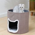 thumbnail image 4 of Pet House, Soft Portable Warm Polyester Cozy Cat Bed 2 Layer  For Winter For Travel, 4 of 8