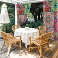 thumbnail image 4 of Outdoor Curtains for Patio Waterproof, Colorful Ethnic Outdoor Privacy Panels Grommet, National Modern Geometric Red Green Blackout Outside Curtains for Porch/Cabana/Pergola/Gazebo 54"x84", 2 Panels, 4 of 8