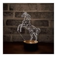 thumbnail image 1 of Lámpara 3D con forma de caballo con forma de unicornio, con base de madera hecha a mano, 1 of 1