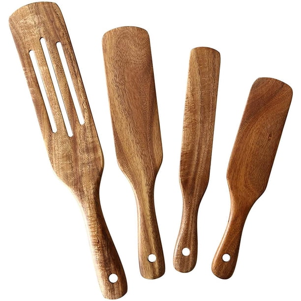 Juego De Utensilios De Cocina De Madera De Teca Natural Herramientas De Cocina Utensilios De Cocina De Madera Duraderos Multifuncionales Moyic HA034454-00