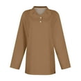 thumbnail image 4 of Tiqkatyck Womens Tops on Sale, Women's Lapel Neck Slim Fit Casual Fashion Top Long Sleeve Shirts for Women Polo Shirts for Women Coffee S, 4 of 5