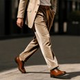 thumbnail image 4 of BUIGTTKLOP Mens Velour Dress Pants Casual Straight Leg Business Pants Wide Leg Work Slacks with Pockets, 4 of 6