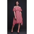 thumbnail image 4 of Bimba Robe Tunique Évasée à Manches Flottantes à Épaules Dénudées Imprimé Floral Rose - Moyen, 4 of 6