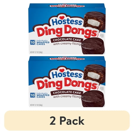 (2 pack) Hostess Ding Dongs Snack Cakes, Chocolate Flavor, 12.7 oz Box (10 Count)