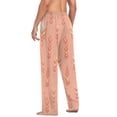 thumbnail image 6 of Chevron Flowers Pattern Men's Lightweight Pajama Bottoms Stretch Elastic Waist Side Pockets Spring Fall, 6 of 7