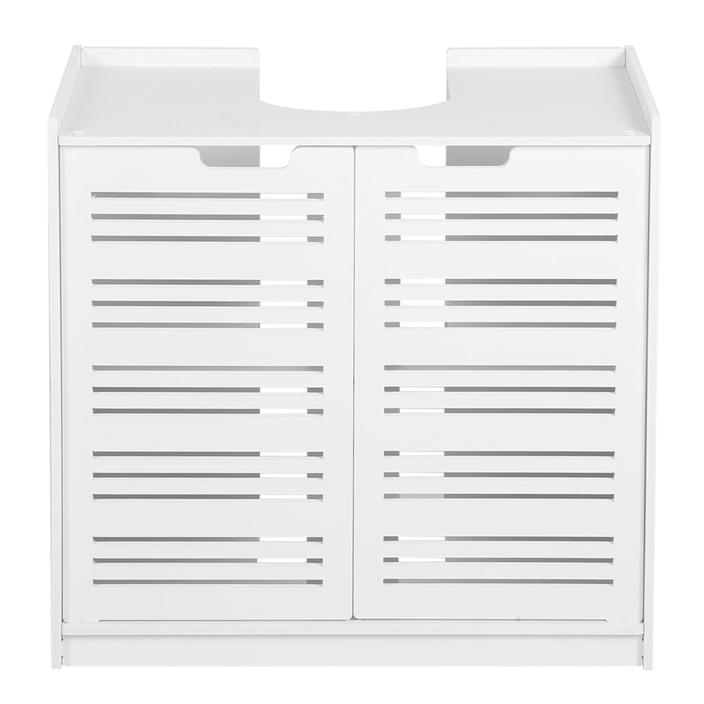 Freestanding Bathroom Vanity Under Sink Pedestal, Basin Sink Storage Cabinet with Double-sided Floor Storage Shelf(Not Include Basin Sink), White