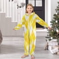 thumbnail image 6 of Soft Big Kids Onesie Pajamas Cozy Loose-Fit Jumpsuits for kids with Pockets for Christmas Lounge & Play Yellow and White Checkered Squares, 6 of 8