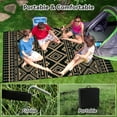 thumbnail image 7 of VUNATE Outdoor Rug Carpet 8'x10' Waterproof Reversible Patio Rug Portable Boho Indoor Outdoor Rug Plastic Straw Rug for Beach RV Camping Garden Picnic Deck Backyard Modern Porch Decor Black and Brown, 7 of 7