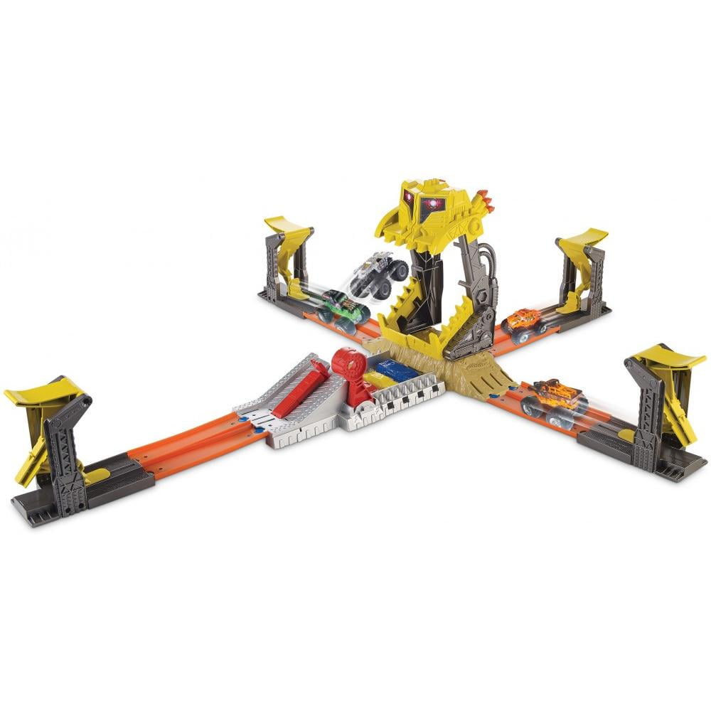 hot wheels monster jam front flip takedown playset