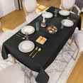 thumbnail image 2 of Rectangle Tablecloth, Waterproof & Stain Resistant Wrinkle Free Fabric Washable Polyester Table Cover for Dining, Party, Outdoor, Camping, Black, 2 of 4