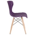 thumbnail image 2 of Flash Furniture Bedford Contemporary Design Purple Plastic Chair with Wooden Legs, 2 of 5