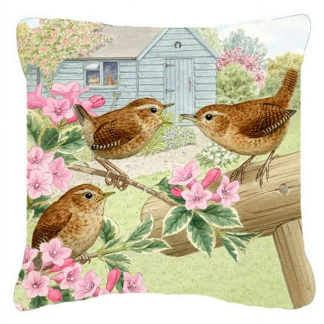 Carolines Treasures ASAD183APW1414 Wrens by Sarah Adams Canvas Decorative Pillow