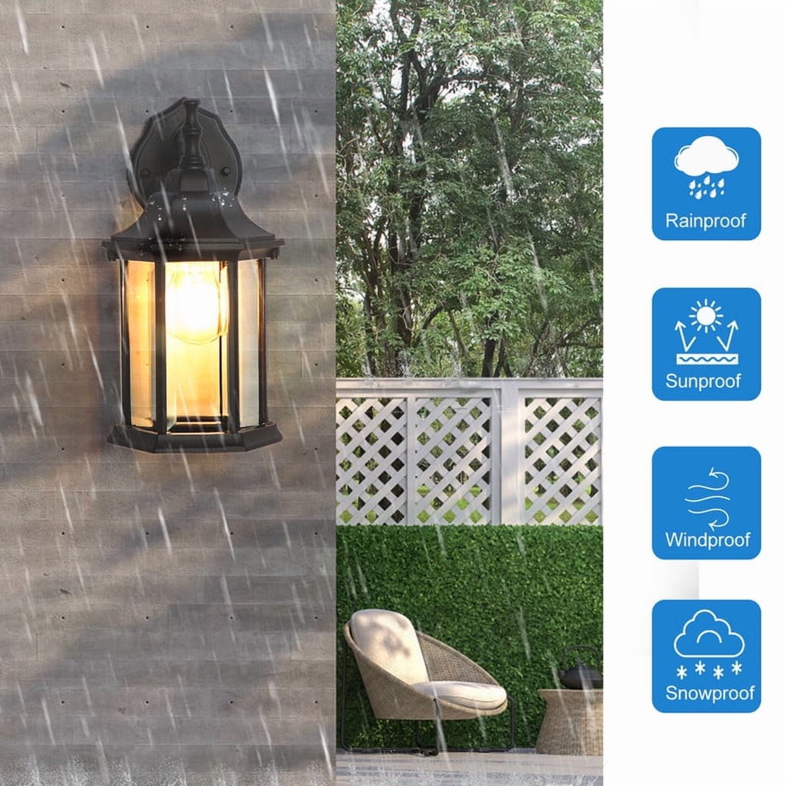 Lucere 2Packs Outdoor Porch Wall Lights Fixture, Waterproof Exterior Lantern Wall Sconce, Garden Lamp With Clear Glass Shape,Perfect For Farm, Patio,Balcony, Front Door, Entryway
