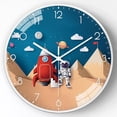 thumbnail image 4 of Reloj de pared Silencioso Viaje Reloj decorativo 8 "Relojes colgantes modernos Reloj analógico para oficina Hogar Sala de estar Estilo A Sunnimix Reloj de pared, 4 of 8