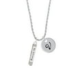 thumbnail image 2 of Delight Jewelry Silvertone Be Strong and Courageous Bar Silvertone Script Initial Disc - V - Charm Necklace, 20"+3", 2 of 4