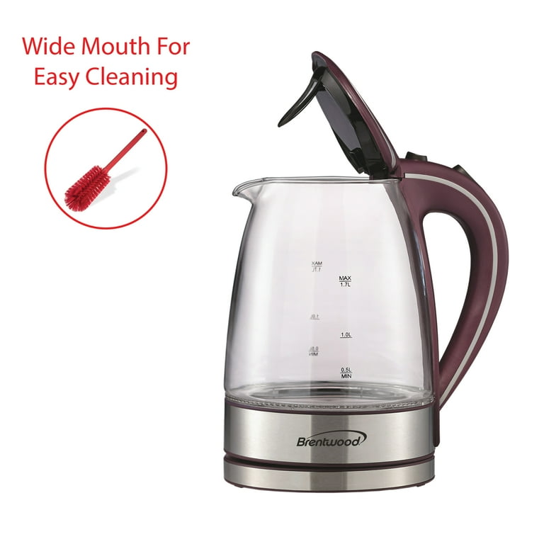 Brentwood Tempered Glass Tea Kettle 1.7 Liter Purple - Office Depot