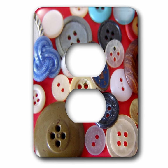 3dRose, Cute As a Button, 2 plug outlet cover