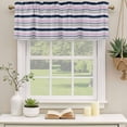 thumbnail image 2 of Pink Grey Striped Curtain Valances for Windows, Kitchen Valance Window Treatments Panel 2 Pack, Farmhouse Stripes Modern Abstract Art Rod Pocket Short Curtains for Bathroom Bedroom 42 x 18 Inch, 2 of 8