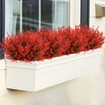 thumbnail image 3 of 24 Bundles Lavender Artificial Flowers UV Resistant Plastic Plants Faux Fake Flowers for Outdoor Decoration Garden Porch Window Box Décor (Orange Red), 3 of 7
