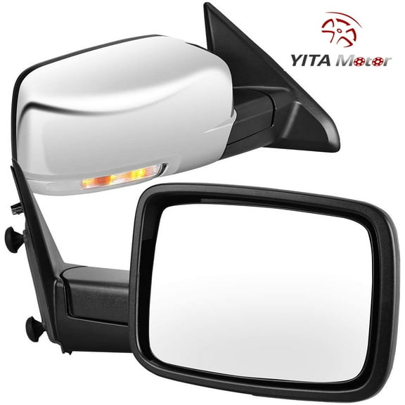Ledkingdomus Tow Mirrors for Dodge Ram 09-18 1500 10-17 2500 3500 Power Heated LED Signal