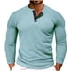 thumbnail image 2 of pstuiky camisas de manga larga para hombre, Camisa informal de manga larga con cuello redondo y botones de color liso para hombre salir tops xl, 2 of 8