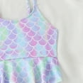 thumbnail image 4 of PMVFHDE Scale Pattern Girls Long Sleeve Zip Up Rash Guard Two Piece Swimwear Set With Matching Shorts Purple,3-4 Years, 4 of 8