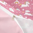 thumbnail image 4 of Metsweet Kawaii Unicorn Duvet Cover King, Cute Magic Horse Rainbow King Bedding, Hot Pink White,Pink Reversible,3 Pieces,1 Duvet Cover and 2 Pillowcases, 4 of 6