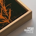 thumbnail image 3 of IDEA4WALL Framed Canvas Print Wall Art Orange & Black Rosemary Duo Silhouette and Paint Specks Floral Plants Illustrations Minimalism Wall Decor for Living Room, Bedroom, Office - 16"x24" Natural, 3 of 5