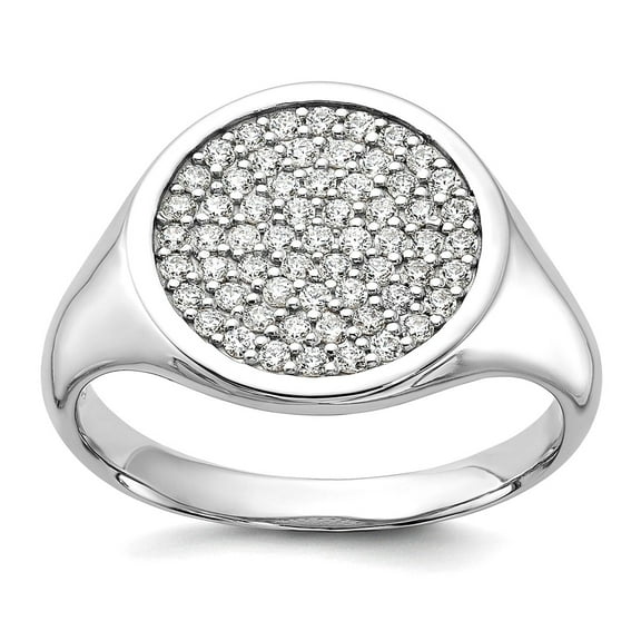 925 Sterling Silver Rhodium Plated Polished Cubic Zirconia Fashion Mens Ring Size 11 Ring for Men