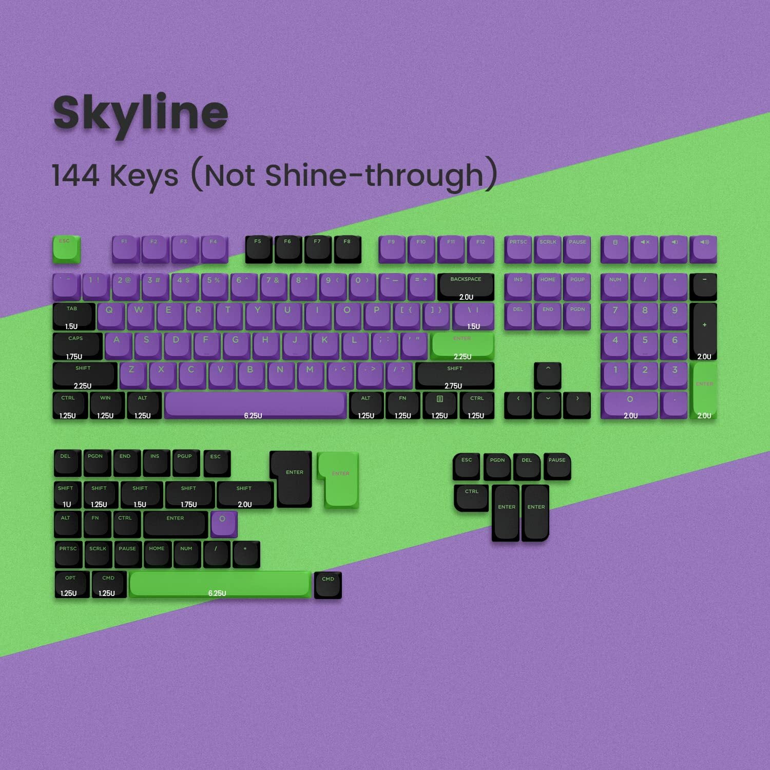 PBT Japanese Keycaps Ocean Theme - 123 Key Set For Mechanical Keyboards