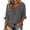 Gray #052, variant on Womens Round Neck Half Sleeve Tops Keyhole Ruffled Cuff Retro Shirts Casual Soft Loose Fit Blouses S