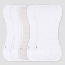 Baby 5pk Burp Cloth - White