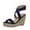 Blue, variant on Anuirheih Women's Fashion Wedge Heel Sandals Solid Color Casual Thick Bottom Buckle Sandals Sandals Women (Blue)
