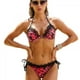 thumbnail image 1 of Trajes de baño de bikini de triángulo inferior de dos lados con lazo de bikini de tanga halter sexy para mujer Feliz Sencillez, 1 of 5