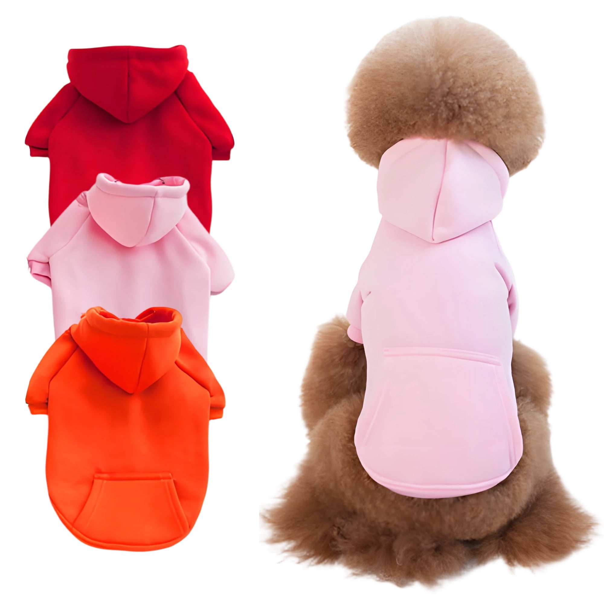 TELOLY Pet Clothes For Autumn and Winter Dog Hoodie For Small Dogs Dog Sweatshirt Dog Hoodies Pink M
