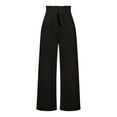 thumbnail image 6 of XFLWAM Wide Leg Pants for Women High Waist Dressy Bow Tie Pant Work Business Casual Trousers with Pockets Black XXL, 6 of 7