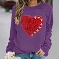 thumbnail image 3 of ZyeKqe Sweatshirts for Women Plus Size Valentines Day Printed Tops Fleece Lined Long Sleeve Shirts Fashion Clothes, 3 of 6