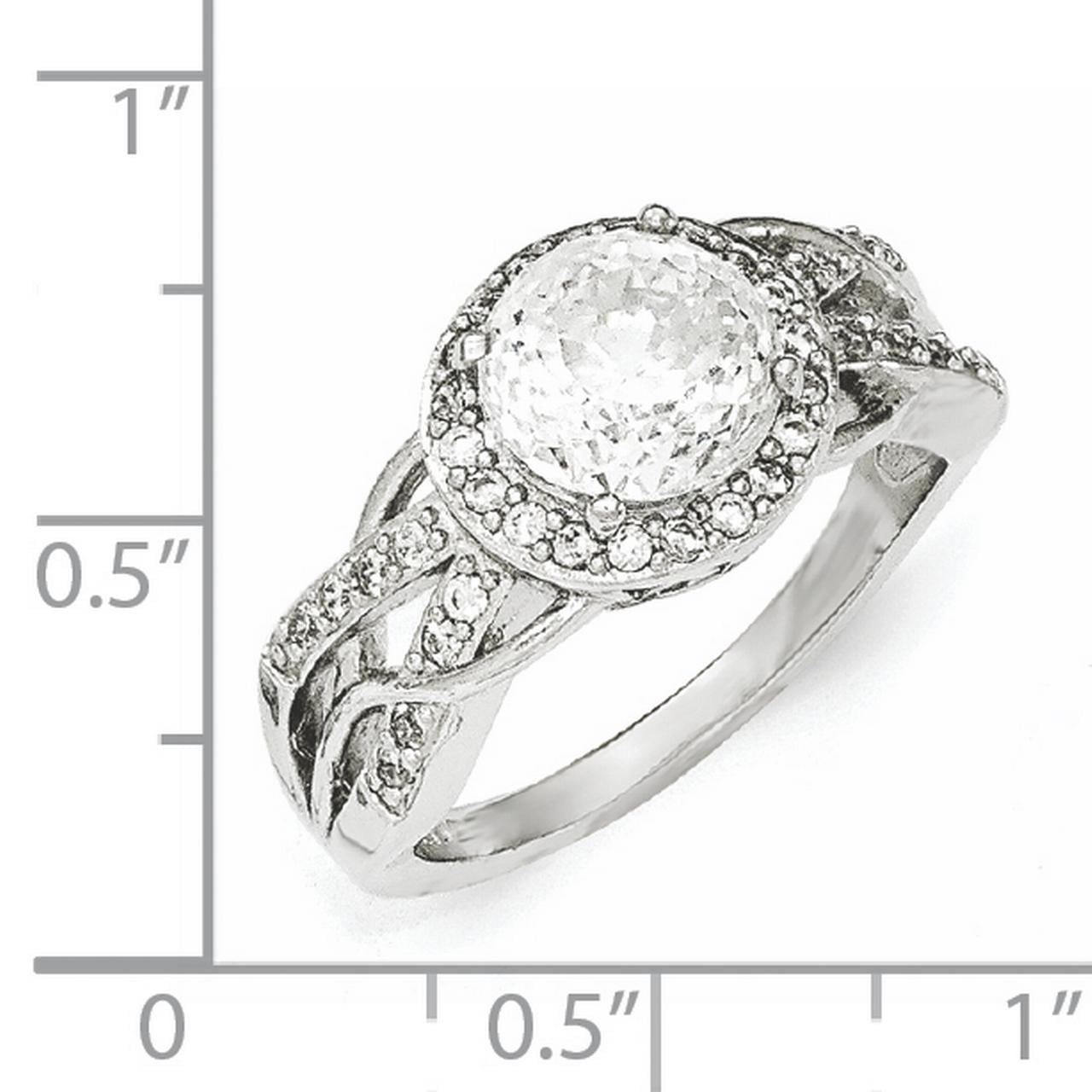 Cheryl M Sterling Silver Fancy CZ Ring Size 8