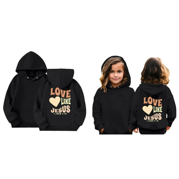 Kids Girl Hoodies Christian Sweatshirt Long Sleeve Graphic Hoodies Fashion Loose Pullover Top Christian Hoodies Girls Clothing Size 8-9 Years Cute Boy Girl Clothing