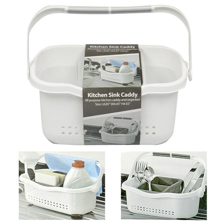 1 Kitchen Sink Caddy Sponge Holder Storage Organizer Soap Drainer Rack Strainer