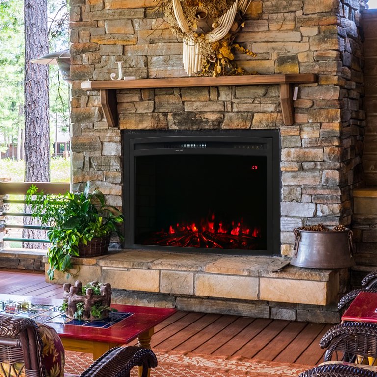 Sunnydaze Cozy Warmth Indoor Electric Fireplace Insert - Modern Horizontal  Recessed Mount - 9 Color Options for Flames/Logbed - 30 Inches Wide -  Walmart.com