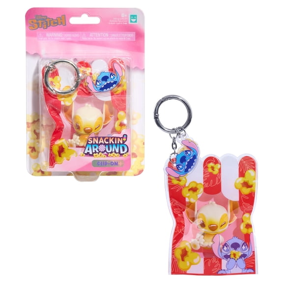 HAPPY HAUL Disney Stitch Snackin’ Around Stitch Popcorn Clip-On, Collectible Toy Figure in Resealable Bag with Clip and Charms, Short-Run Drop, Ages 8 and up, Kids Toys for Ages 3 Up