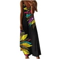 thumbnail image 1 of PENGXIANG Robe d'Été Casual Femmes Imprimé Floral Spaghetti Bohème Sangle Floral Longue Robe Maxi, 1 of 4